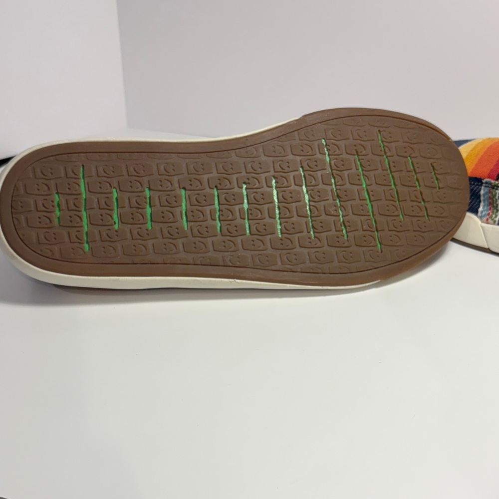 Sanuk Men's Multicolor Striped Canvas Slip-Ons with Green Insole - Picture 10 of 10
